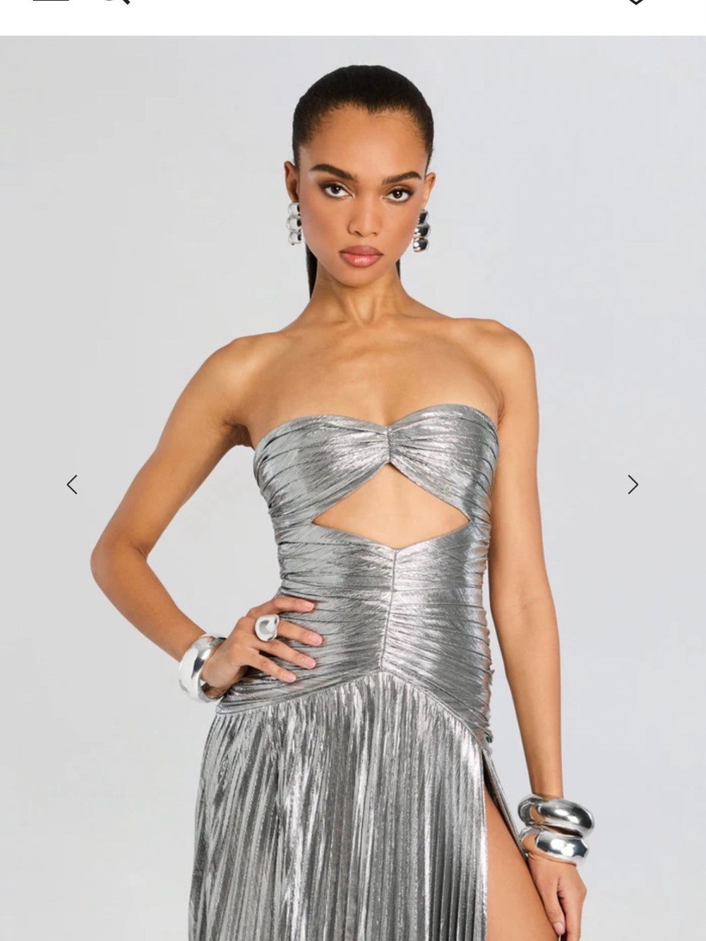 Retrofête Silver Shimmery Evening Dress - Picture 5 of 8